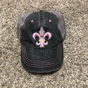 Women’s New Orleans NOLA Pink Grey Baseball Cap Adjustable